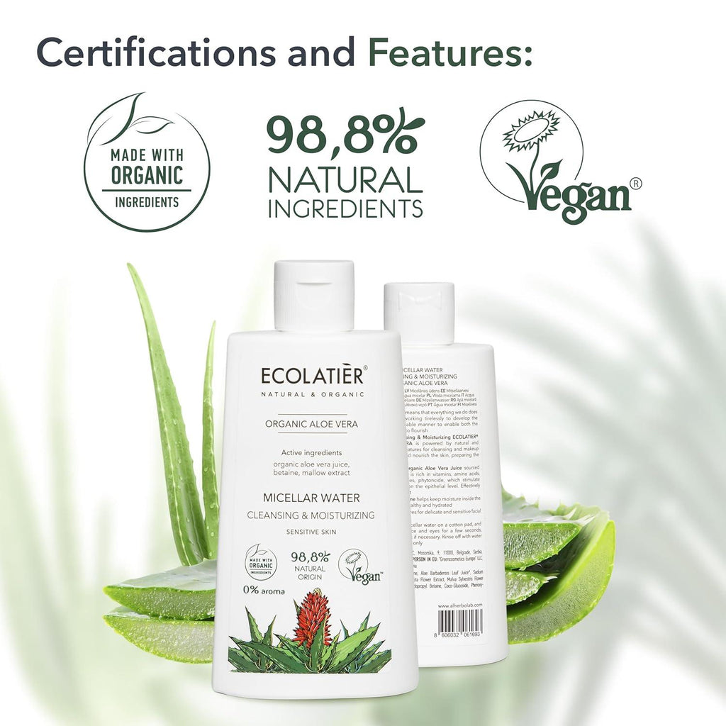 x-Micellar Water Cleansing & Mouisturizing Organic Aloe Vera