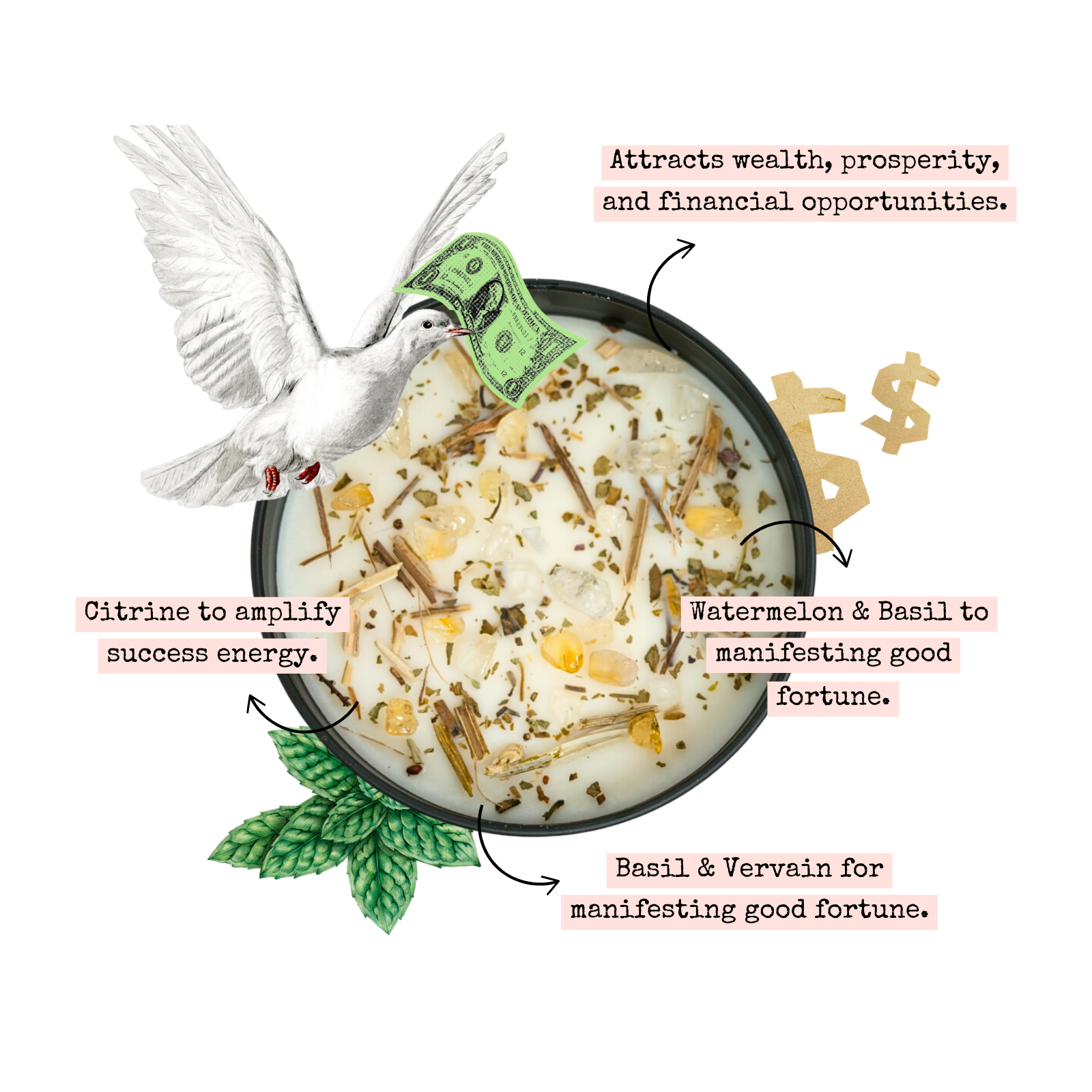 Money Drawing Spell Candle – 8 oz Prosperity & Abundance