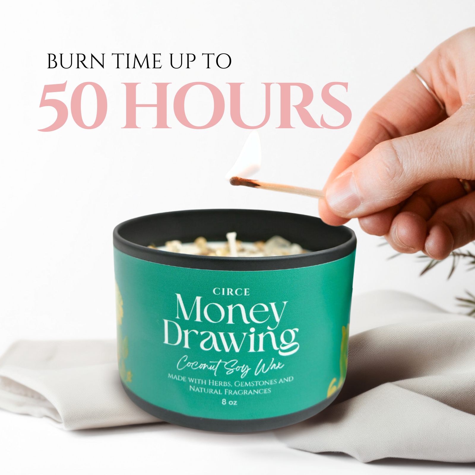 Money Drawing Spell Candle – 8 oz Prosperity & Abundance