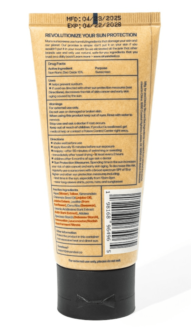 Sky and Sol Face & Body Sunscreen